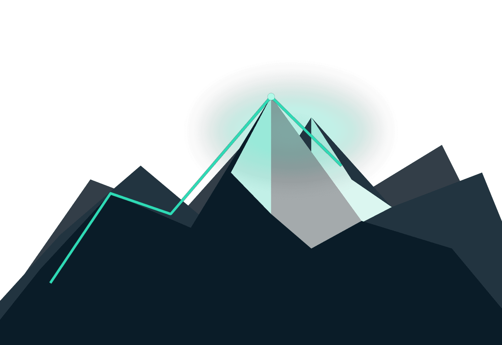 Elevate Business Systems mountain graphic representing elevation, insight, and growth